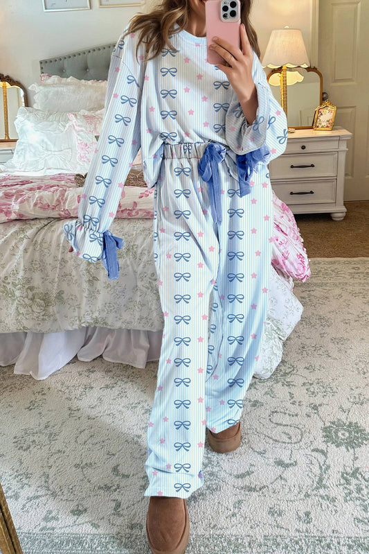 A&Co “Sky Blue Starry Stripe” 2-Piece Lounge Set