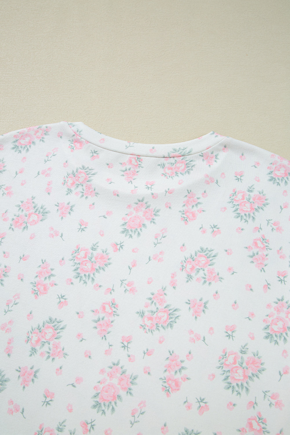 Pink Floral Lettuce Trim Tee & Shorts Ribbed Lounge Set